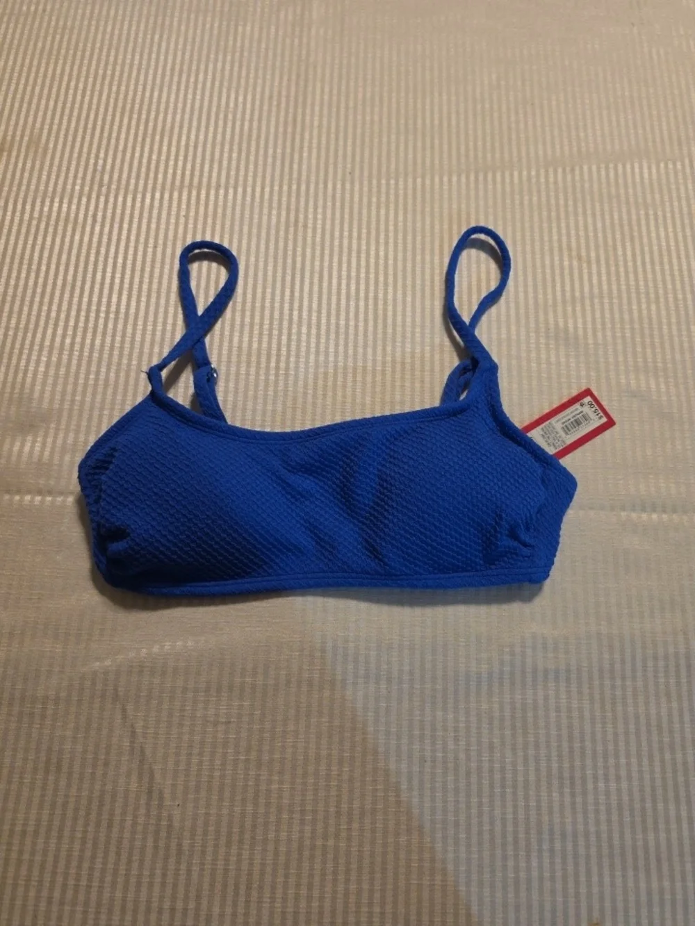 Xhilaration CobaltBlue Bikini Top Size Large M(4-6) Junior Textured Swimwear NWT